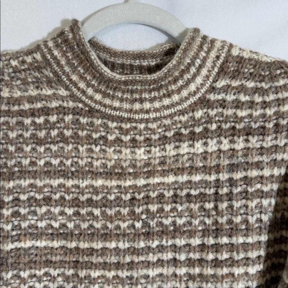 Rails Echo Sweater XS Brown White Space Dye Knit Wool Blend - Picture 5 of 12
